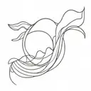 An abstract interpretation of a whale tail and wave, showcasing movement and flow tattoo design idea