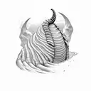 sandworm of dune, acroos the leg tattoo design idea