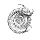 sandworm of dune, acroos the leg tattoo design idea