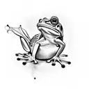 Lily with Frog and Bird tattoo design idea