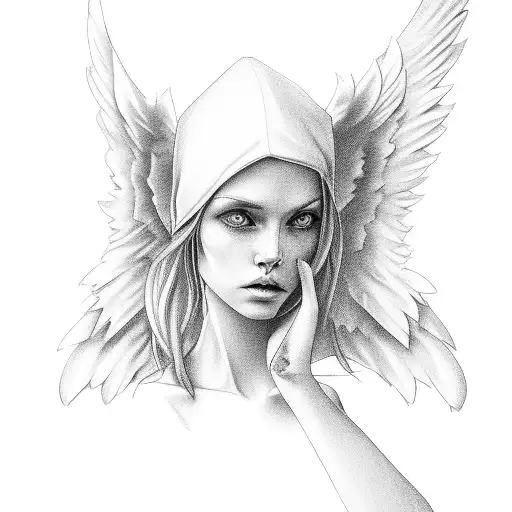 angel irish nd english tattoo design idea