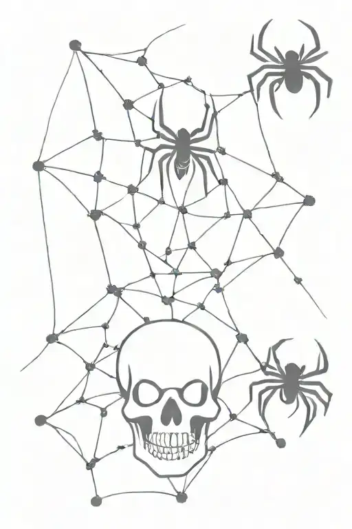 Skull shaped spider web design tattoo design idea