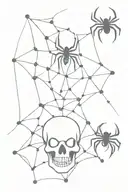 Skull shaped spider web design tattoo design idea
