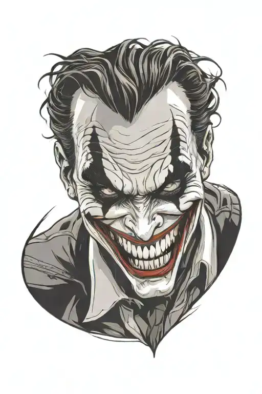 joker smile face tattoo design idea