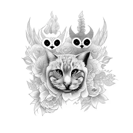 hope resilience floral animals tattoo design idea