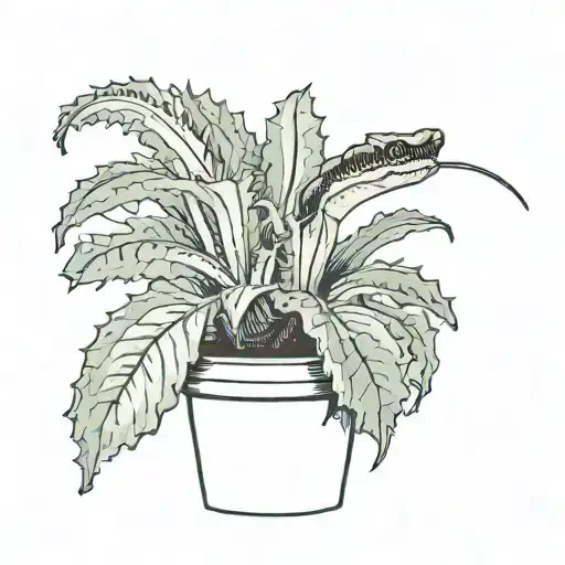 venus fly trap tattoo design idea