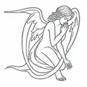 wing ridden angel tattoo design idea