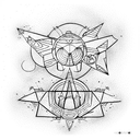 gizah piramids and orion belt tattoo design idea