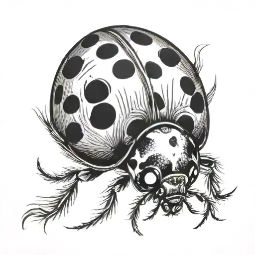 ladybug flying tattoo design idea