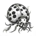 ladybug flying tattoo design idea