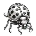 ladybug flying tattoo design idea