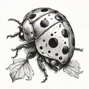 ladybug flying tattoo design idea