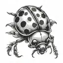 ladybug flying tattoo design idea