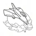 dream aeroplane flying tattoo design idea