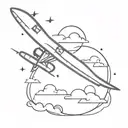 dream aeroplane flying tattoo design idea