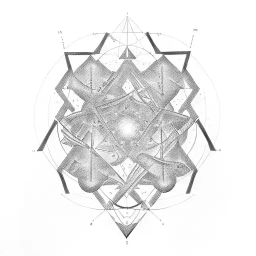 A matrix-themed tattoo featuring equations and numbers forming constellations tattoo design idea