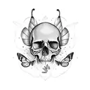 half skull half butterfly  tattoo design idea
