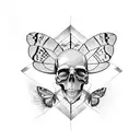 half skull half butterfly  tattoo design idea