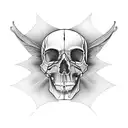 half skull half butterfly  tattoo design idea