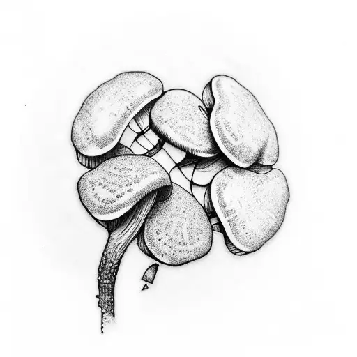 mushroom 4 leaf clover tattoo design idea