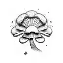 mushroom 4 leaf clover spores tattoo design idea