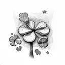 mushroom 4 leaf clover tattoo design idea