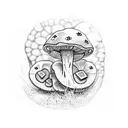mushroom 4 leaf clover tattoo design idea