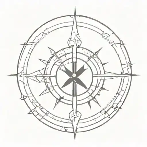 A minimalist tattoo of a medical cross morphing into a compass, symbolizing the client's dedication to medical logistics and their love for travel tattoo design idea