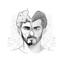 virgo vectors and a man's face. Include progress vector and justice tattoo design idea