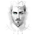 virgo vectors and a man's face. Include progress vector and justice tattoo design idea