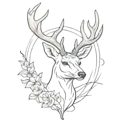 Deer head Rememberance Tattoo For my friend tattoo design idea