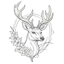 Deer head Rememberance Tattoo For my friend tattoo design idea