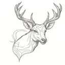 Deer head Rememberance Tattoo For my friend tattoo design idea