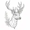 Deer head Rememberance Tattoo For my friend tattoo design idea