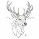 Deer head Rememberance Tattoo For my friend tattoo design idea