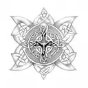 Celtic cross with wings and spaces on the wings for initials and birth and death dates tattoo design idea