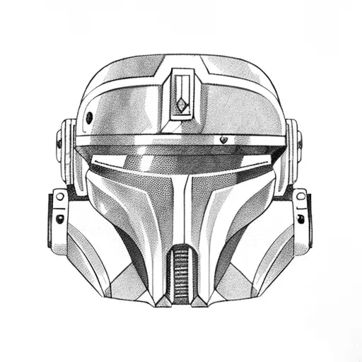 Mandalorian helmet  tattoo design idea