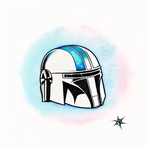 Mandalorian helmet  tattoo design idea