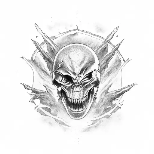 war with flesh, world and devil tattoo design idea