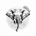 elephant half real half mandala tattoo design idea
