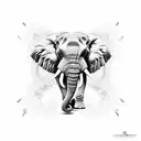 elephant half real half mandala tattoo design idea