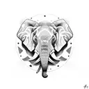elephant half real half mandala tattoo design idea