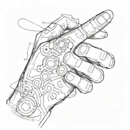 your finger presses the "f5" pushbutton. tattoo design idea