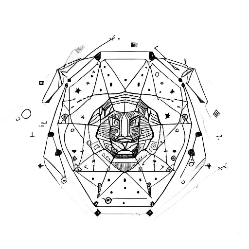 Leo constellation tattoo design idea