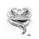 full snake evil and scary tattoo design idea