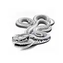 full snake evil and scary tattoo design idea