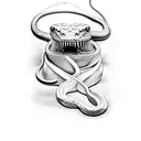full snake evil and scary tattoo design idea