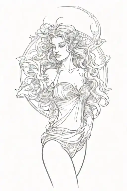 full body Aphrodite realistic sexy girl shoulder tattoo tattoo design idea