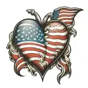  the u.s. flag morphing out of a pumping heart  tattoo design idea