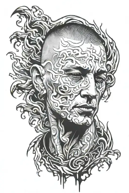 chester bennington flames left arm with coordinates  tattoo design idea